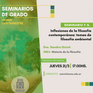 POSTER F.S. Inflexiones de la filosofía contemporánea: temas de filosofia ambiental